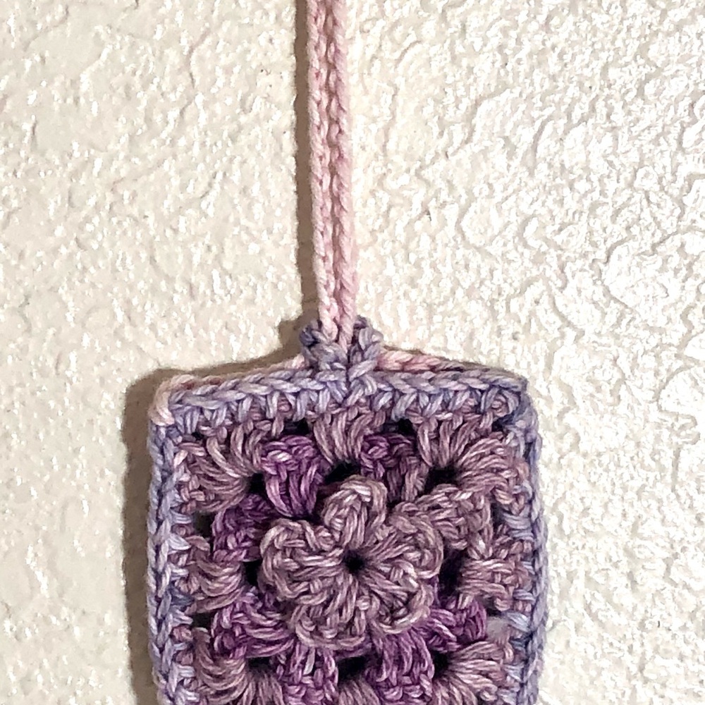Handmade Crochet Granny Square Mini Pouch Floral Keychain/Purse-Bag Accessory